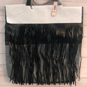 NWT VS Black Fringe Tote
